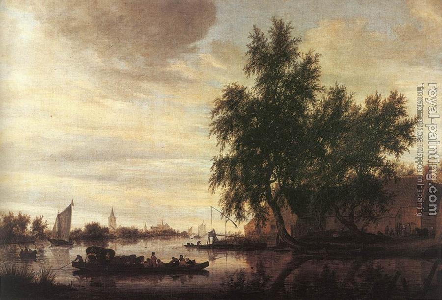Salomon Van Ruysdael : The Ferry Boat II